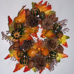 Fall Leaf Mini Wreath 11in