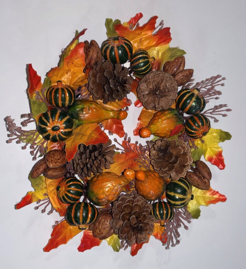 Fall Leaf Mini Wreath 11in